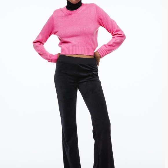 Mock Neck Magenta Knitted Sweater - Picture 2 of 7